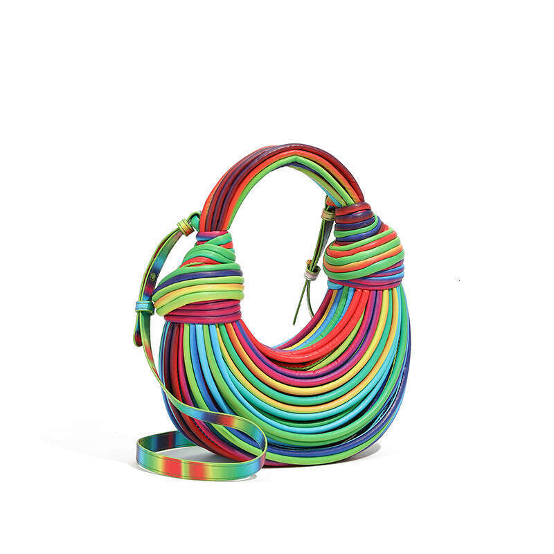 New High-Quality Handwoven Women's with Unique Creative Knotting, Ramen Dumpling Cloud Portable Crossbody Bag Handbag