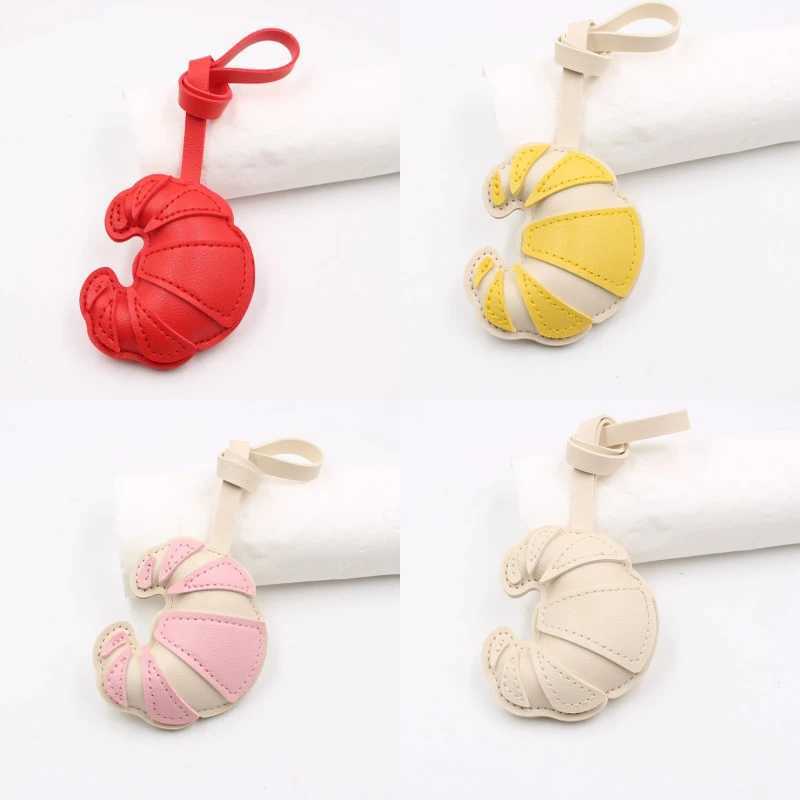 PU Croissant Bag Charm Car Key Chain Pendant Purse/Handbag/Backpack/Phone Case Hanging Decor Lanyard Keyring DIY Accessories XJ250607