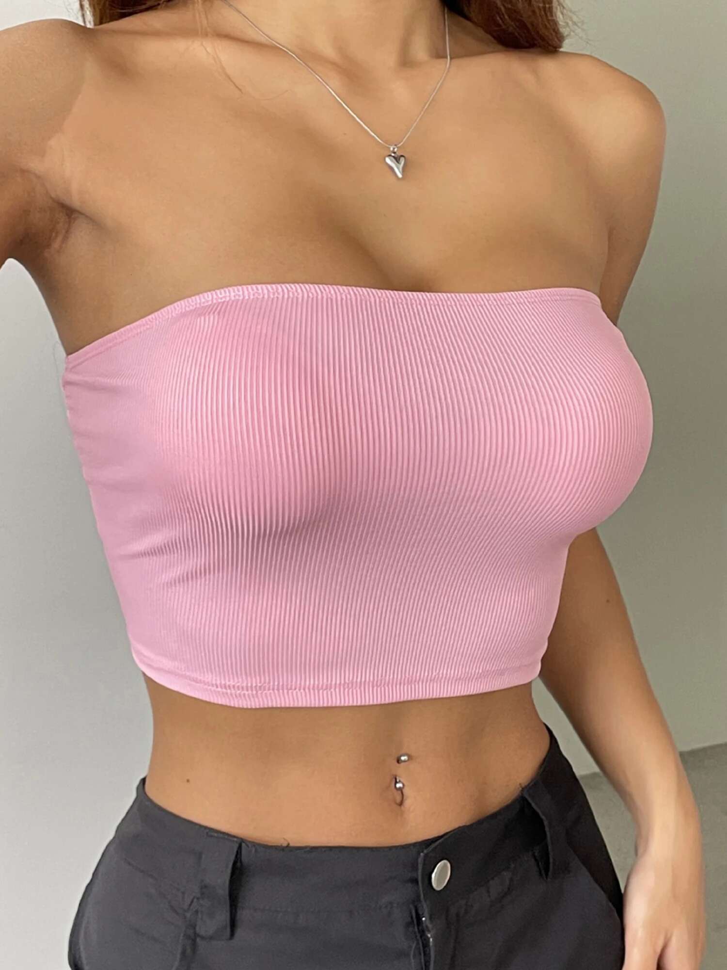 Sexy Off Shoulder Ruffle Crop Top Womens Sleeveless Tube Top for Beach Vacation or Night Out Clubwear Party