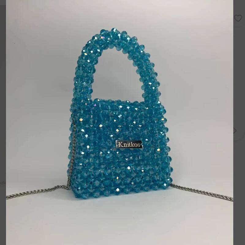 Advanced Shining Crystal Handbag 2024 New Handwoven Beaded Chain Crossbody Bags Fashion Small Banquet Bag Customization
