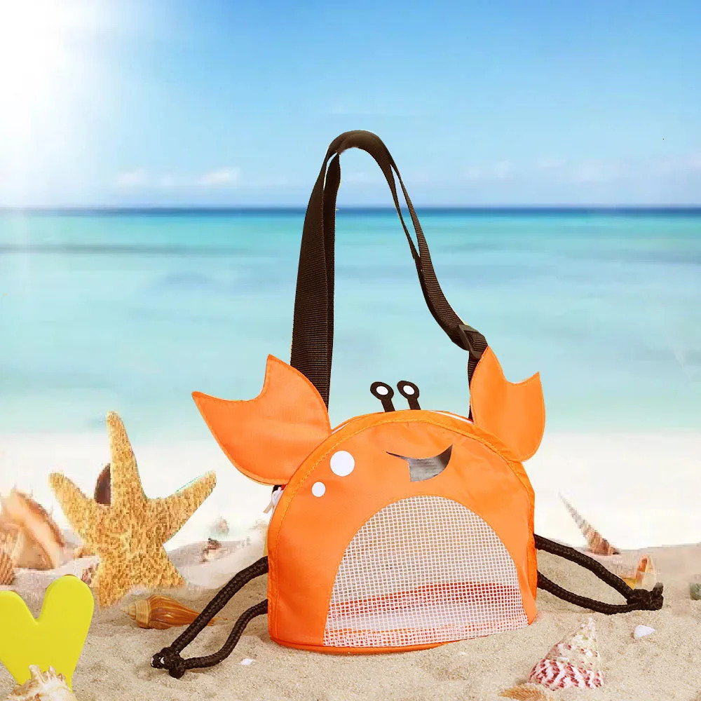 Beach Mesh Girls Bag Shell Collecting PVC Crab Shape Seashell Storage Pouch Toys Bags Outdoor Accessories 250605