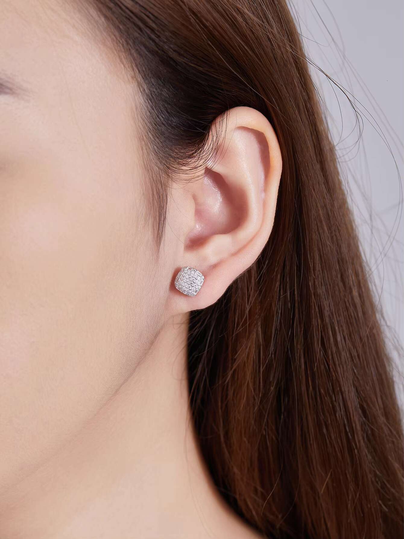 925 Sterling Silver VVS Moissanite Earrings Iced Brilliant Cut Diamond Stud Men Women Fine Dangle VVS Moissanite Diamond Earring