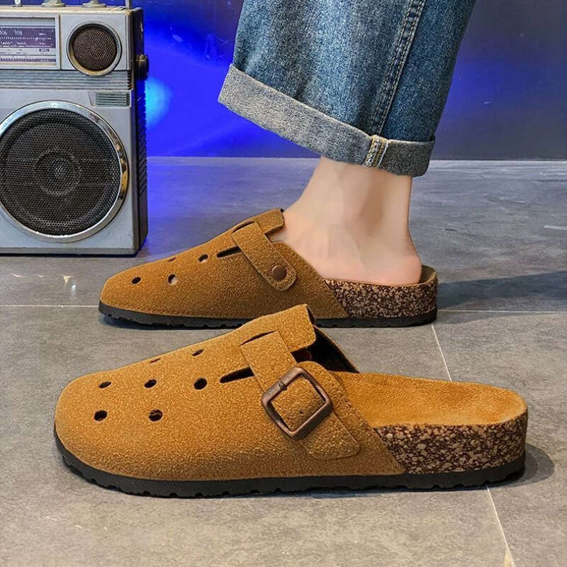 Beijiang Wolf Trendy Half Slippers for Men Summer Outdoor Casual Large Size Office Sandals