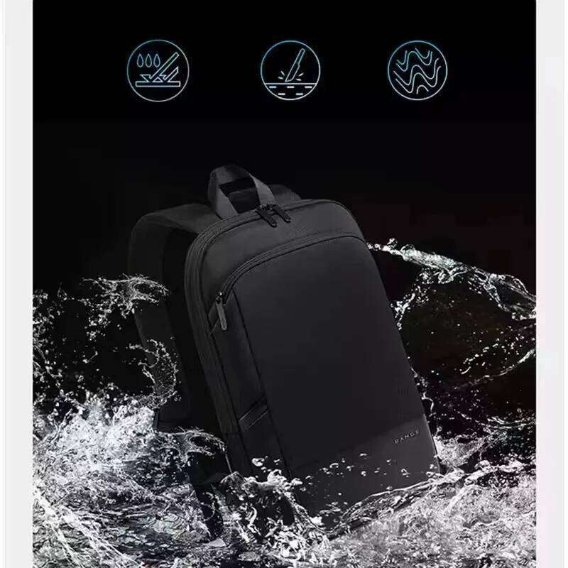 BANGE Slim Business Expandable Waterproof 15.6" Laptop Backpack Fashion Male Travel Light Scalable Shoulder Bags For Men