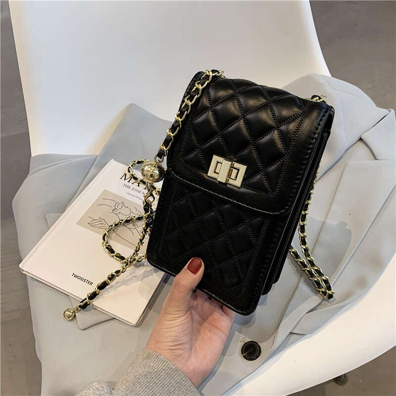 Phone for Women New Crossbody Fashion Quilted Gold Ball Chain Single Shoulder Ladies Small Bag
