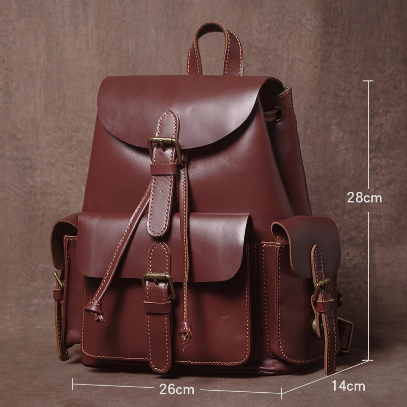 GURO High Quality Cowhide Backpack Womens Vintage Trend Weekend Travel knapsack Deluxe n Genuine Leather Girls School Bags 250605
