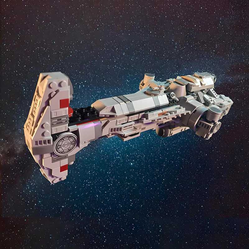 NEW MOC Starship Series Mid-Scale Hammerhead Corvette Model Building Blocks Spacecraft Brick DIY Set Christmas Gifts Kids Toys Z250607