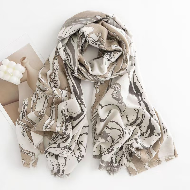 T917 autumn and winter printed cashmere scarf elegant printed cashmere feel scarf ladies warm cold-proof neck scarf
