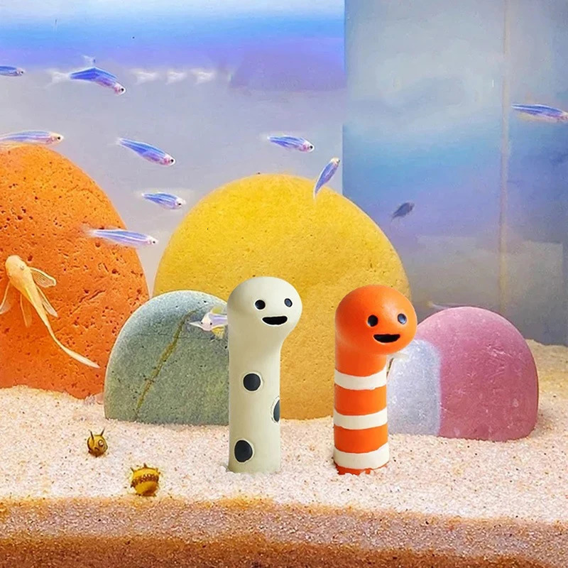 2 Pcs/set Aquarium Decor Accessories Cute Animal Bookshelf Decoration Home Decoration Landscaping Ornament Fish Tank Decoration 250604