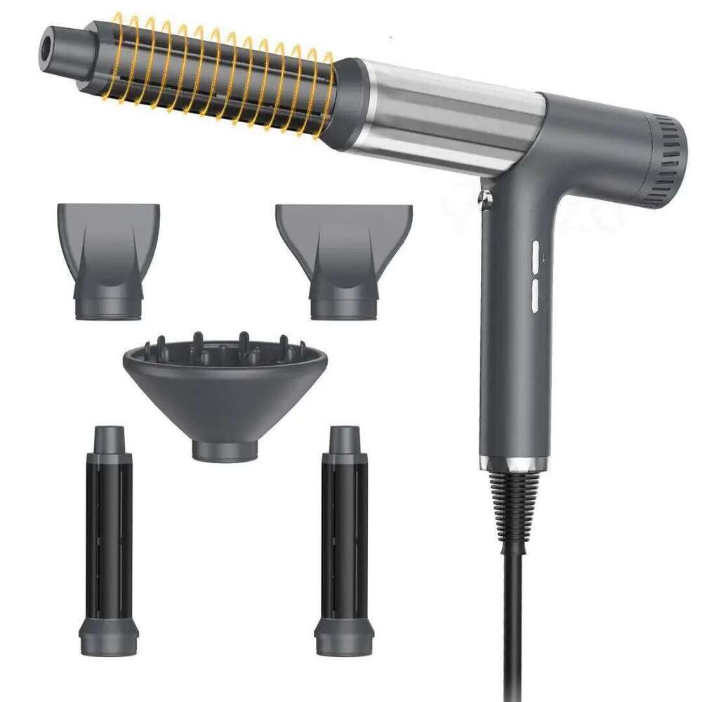Noise-Reducing Five-In-One Ionic Hair Dryer Straightening Brush With High Power And Fast Airflow