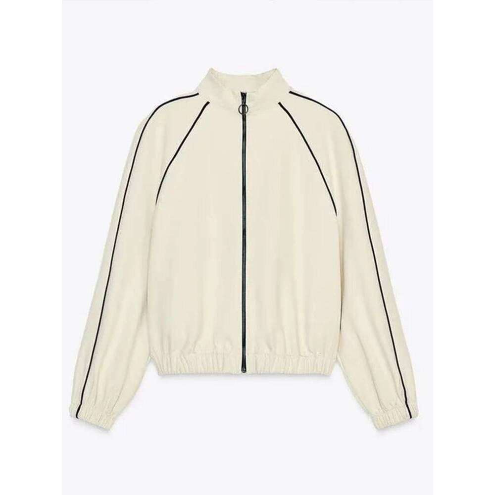 Women Sweat Two Pieces Set Long Sleeve Lapel Zipper Hoodie Tie Elastic Waist Comfortable Striped Pants Sport Suit Spring