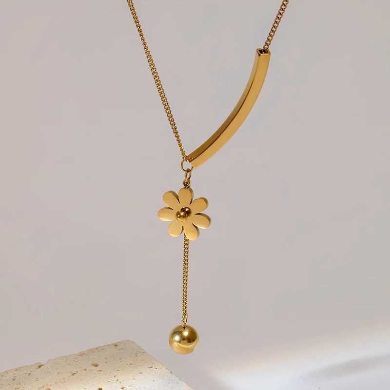 EILIECK 316L Stainless Steel Gold Color Flower Necklace Trendy For Women Girl New Party Gift Waterproof Jewelry Set Z250607