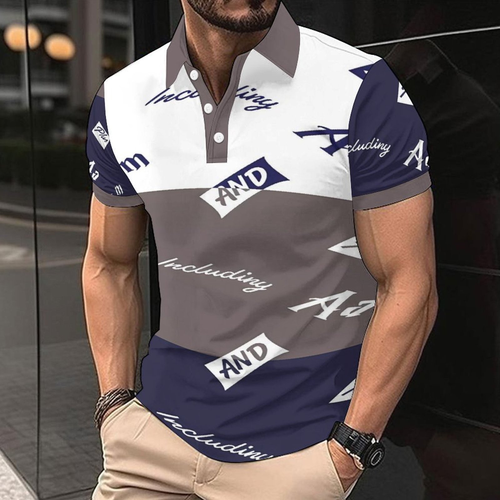mens polo shirt golf shirt designer polo with Stylish 3D Printing Men's Collared Short Sleeve Printed Polo Shirt EU Sizes: S - 3XL