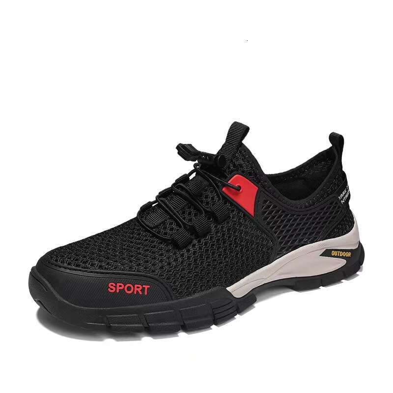 Summer New Large Size Mesh Breathable Sneakers Men's Hollow Out Hole Outdoor Sports Hiking Shoes