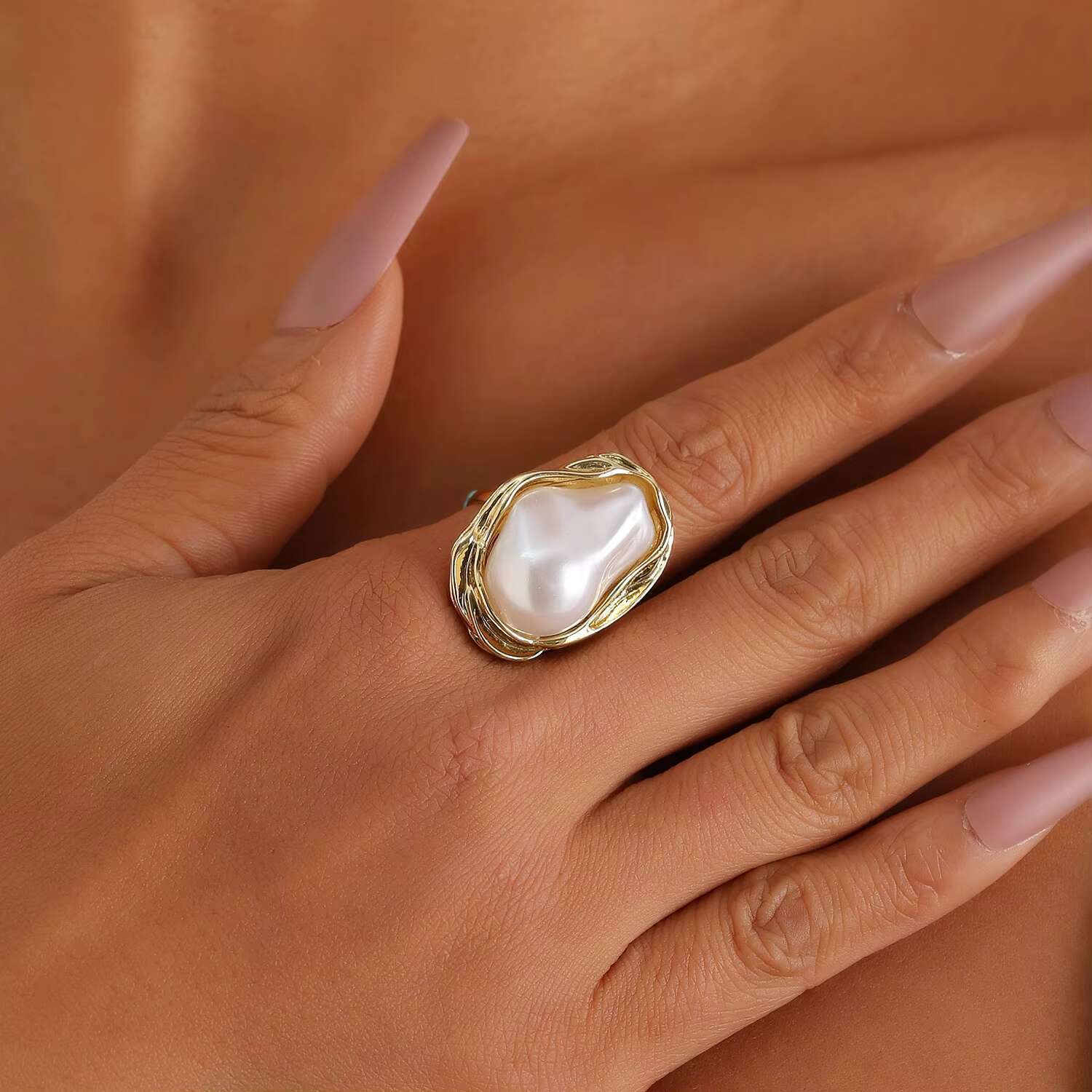18K Gold Plated Summer Opening Simple Casual Jewelry Popular and Versatile Hawaiian Shell Ring