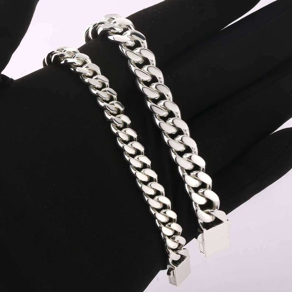 8/10mm Link Unisex Jewelry Gift 316L Stainless Steel and Sterling Sier Filled Miami Cuban Chain Hip Hop Necklace