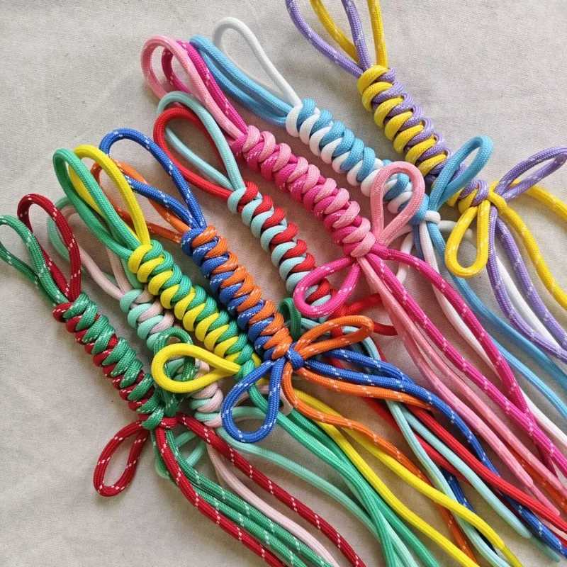 INS DIY Bag Charm Nylon Handmade Snake Knot Pendant Keychain Keyring For Women Handbag Hanging Dec Key HolderXJ250607