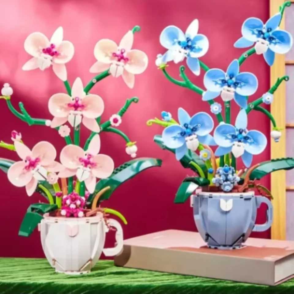 567 PCS Flower Bouquet Building Blocks Eternal Roses DIY Gift for Valentines Day Anniversary Creative Romantic Bricks Botanical Z250607