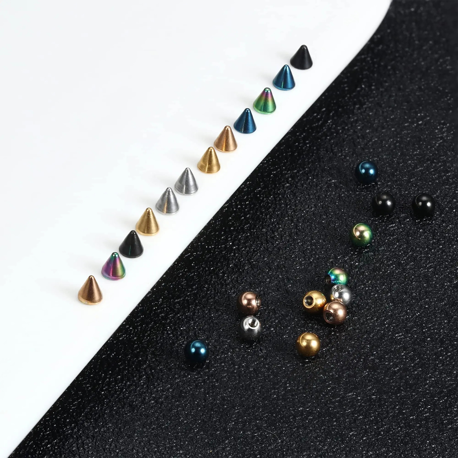 Nose Eyebrow Ring Lip Labret Studs Replacement Ball with 40pcs Sticker Faux NonPiercing Body Jewelry 250606
