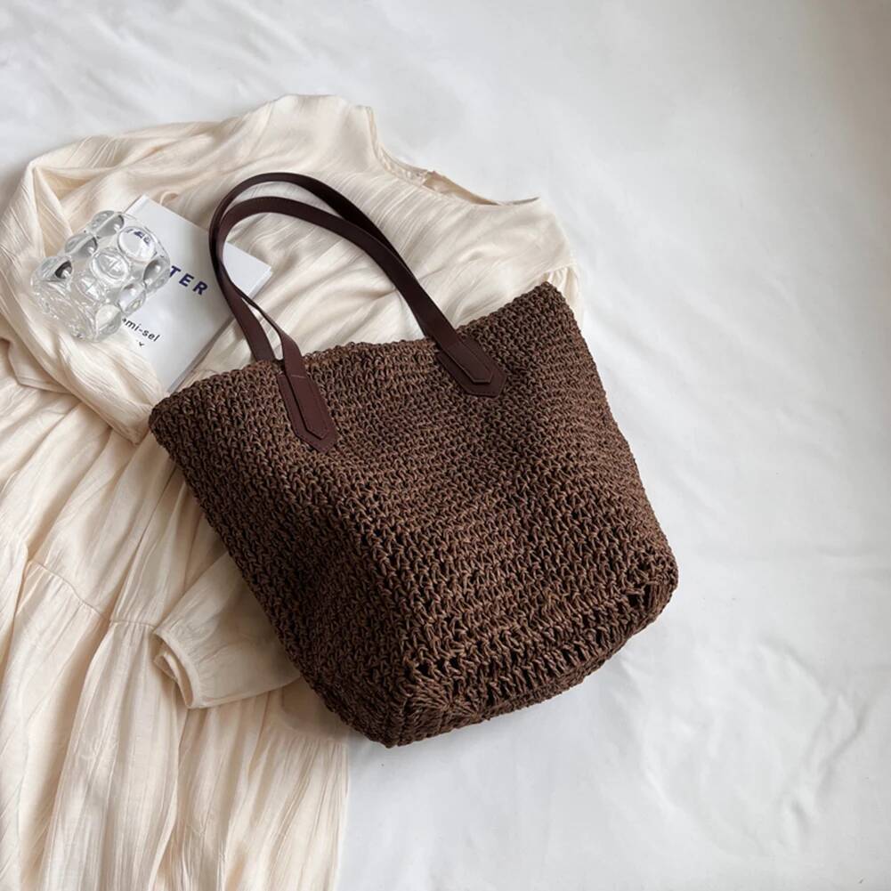 Women Shouder Bohemian Straw Underarm Summer Beach Woven Armpit Large Casual Crochet Tote Bag Shopping Bags
