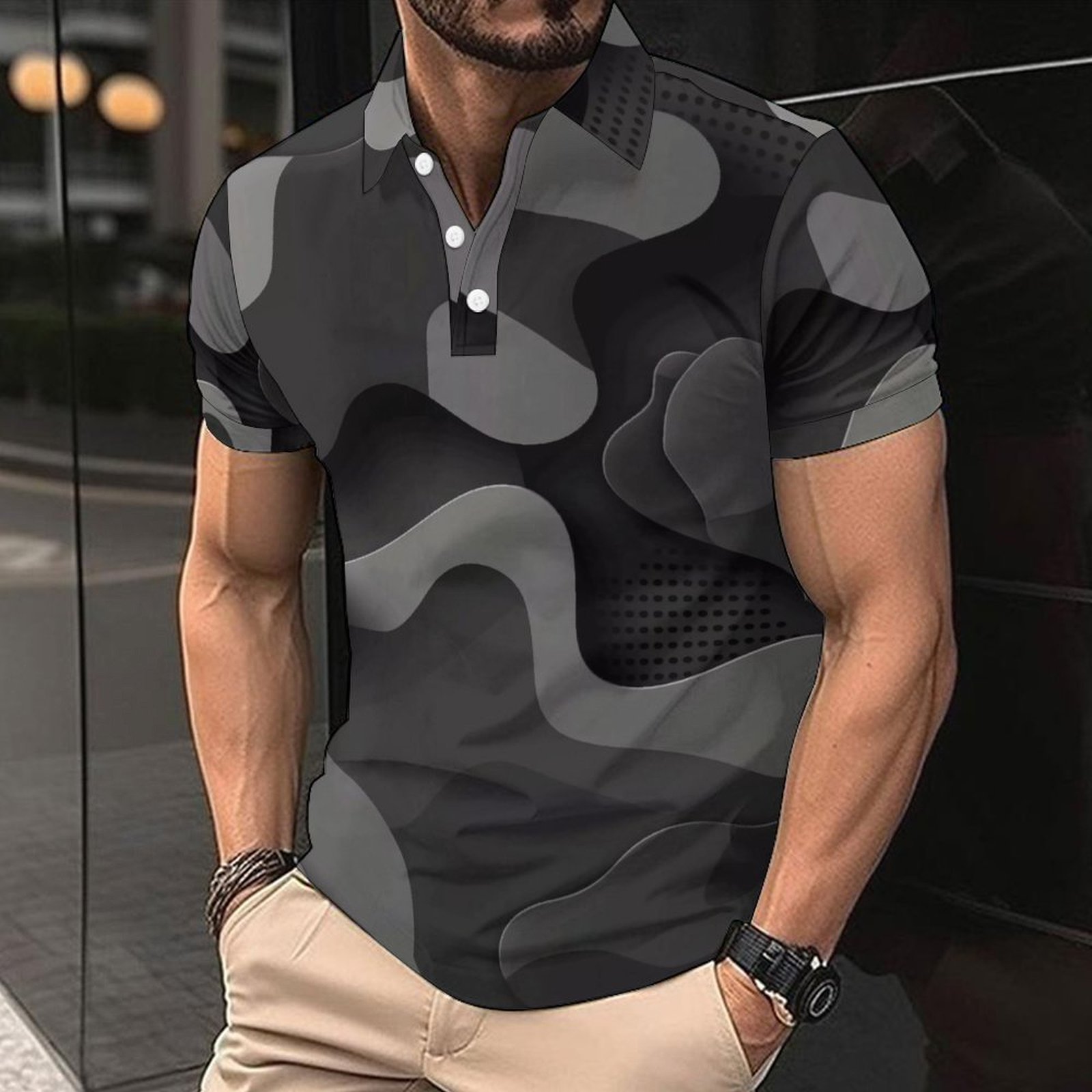 Men's T-Shirt Men's Street Fashion Summer Daily Shirt Hawaiian Whale Shark Cartoon Print Casual Loose Short Sleeve Beach TopEU Sizes: S - 3X