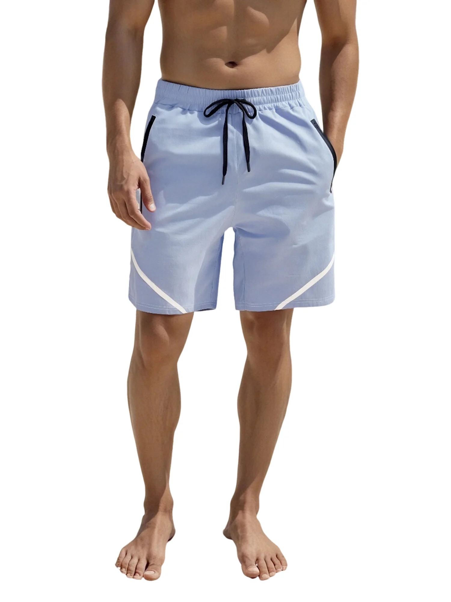 Mens Lightweight Breathable Running Shorts with Built-in Liner and Reflective Details for Nighttime Visibility