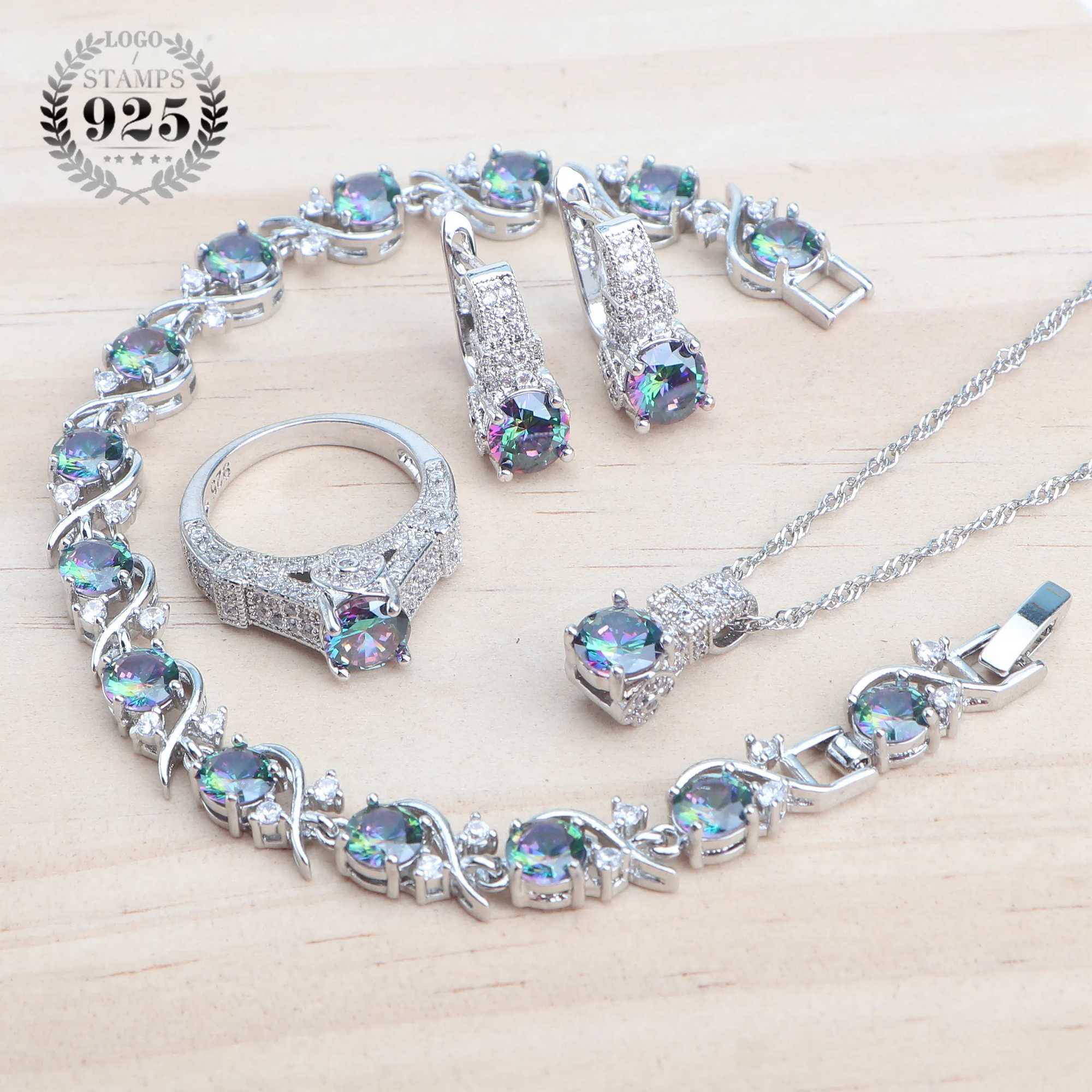 925 Sterling Silver Jewelry Sets For Women Wedding Jewelry Ladies Purple Zircon Earrings s Set Rings Pendant Necklace Z250607