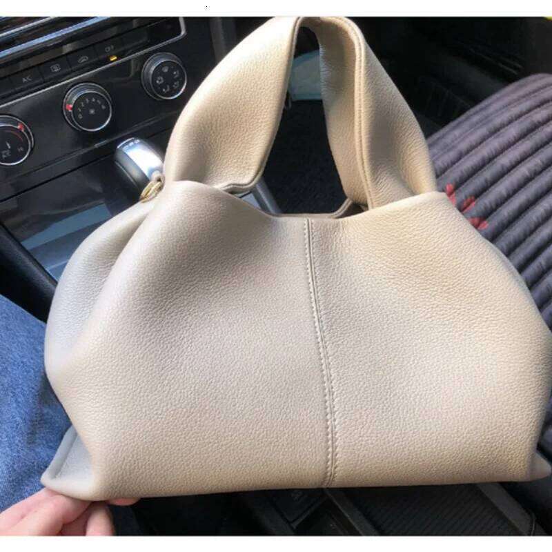 French Shoulder Bag Pure Colour Large Capacity Crossbody Soft Ladies Handbag Hundreds Of Clouds Women's Bags PU Fabrics