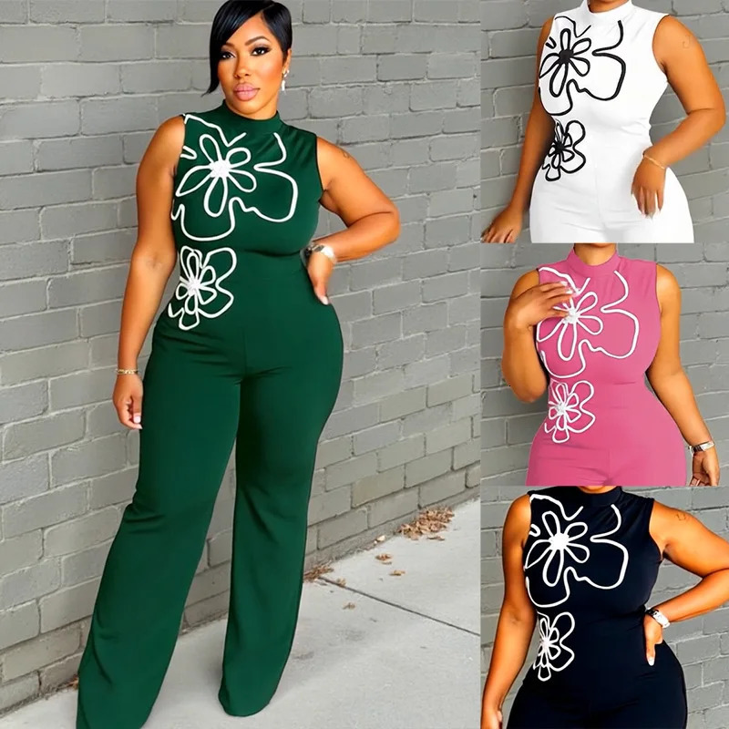 Dashiki African Clothes for Women Summer Elegant African Sleeveless Polyester O-neck Party Evening Long Jumpsuit Africa Clothing 250603