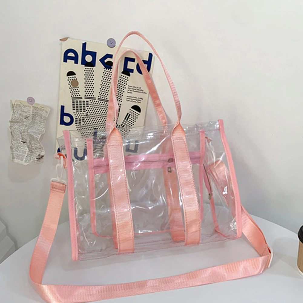 Transparent PVC Shoulder Crossbody Bag For Women Fashion Cross-Body Bag Large Capacity Handbag Portable Waterproof Carry Bag 250603