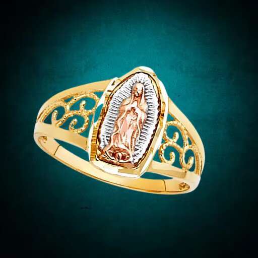 Luxury Women and Men Ring Virgin Mother Mary Three Tone Plated Fashion and Fancy Elegant Classic Trendy