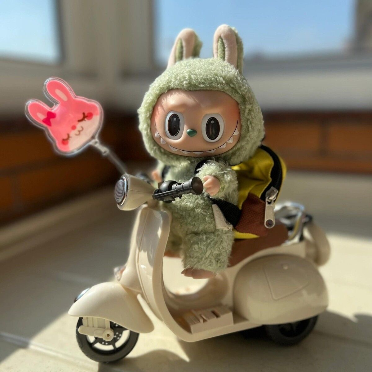 Mini Motorcycle Toys for Labubu Doll Fun Cute Toys Rotating Miniature Simulation Bike Toy Accessories