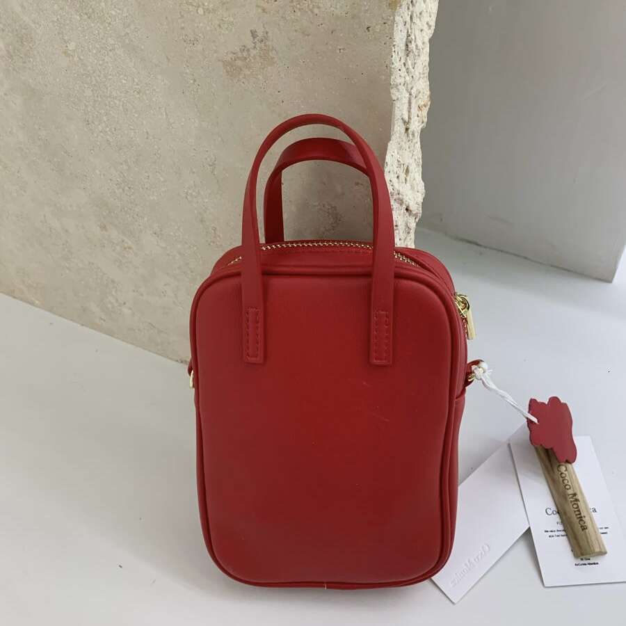 Korean Style Candy Color Top Layer Cowhide Phone Exquisite Handbag Genuine Leather Shoulder Crossbody Small Bag for Women