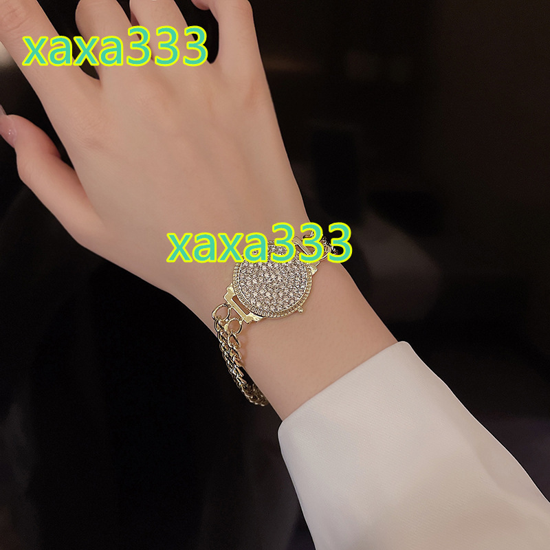 Ladies full moissanite watch shape pendant bracelet; trend party wedding jewelry watch moissanite bracelet