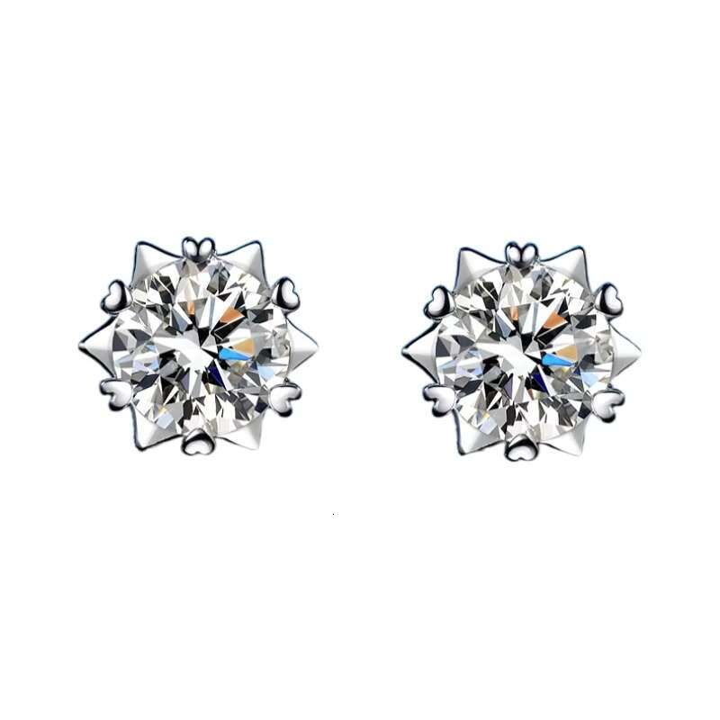 D VVS Moissanite Diamond Ear Studs Earrings Gold S925 Sterling Silver Women Men Real 9K 10K 14K 18K Solid 5mm 6.5mm 8mm 1ct Box