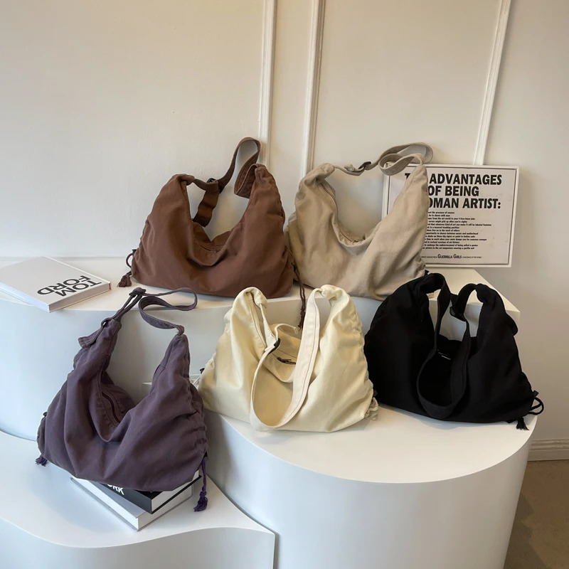 Large Capacity Canvas Shoulder Bag For Women College Student Book Bag Fashion Travel Shopping Crossbody Bag School Messenger Bag 250606