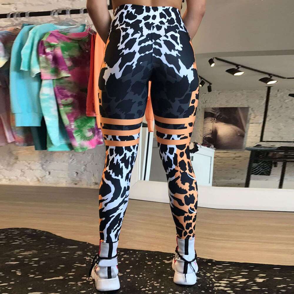 European and American Elastic Tight High Waist Hip-lifting Sports Fiess for Women Leopard Print Yoga Pants 2025 Elegant Versatile New Trendy Fashion I