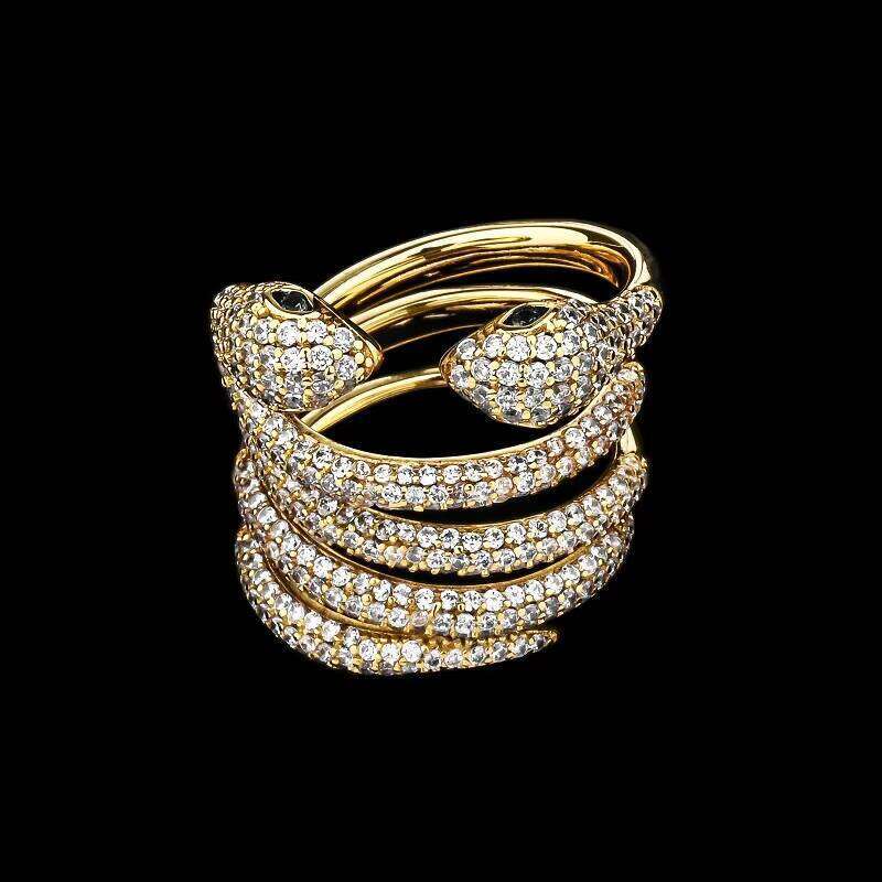 Unisex Snake-Shaped Hiphop Ring Durable and Wear-Resistant with Rose Gold Plating Street Style at an Price