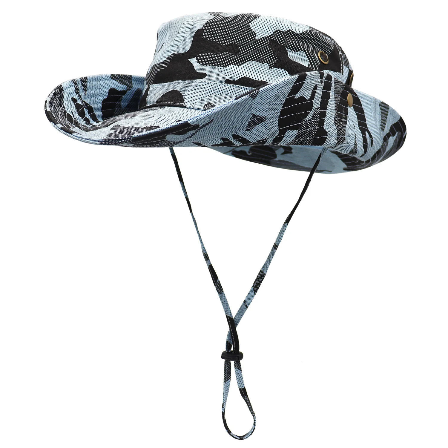 Camouflage Tactical Boonie Hats Camping Climbing Bucket Sniper Hat Men Outdoor Fishing Hiking Cap Sun Protective Boonie Caps 250606