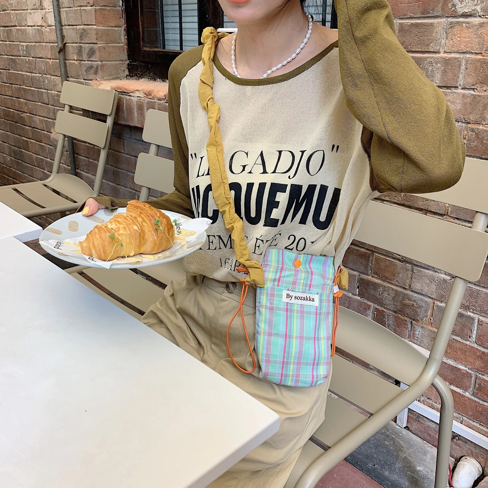 Small Shoulder Bags Canvas Women Mobile Phone Bags Mini Female Messenger Purse Lady Wallet CrossBody Bag Plaid Wallet 250606