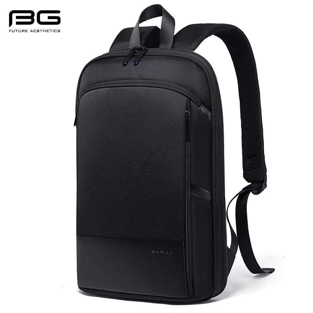 BANGE Slim Business Expandable Waterproof 15.6" Laptop Backpack Fashion Male Travel Light Scalable Shoulder Bags For Men