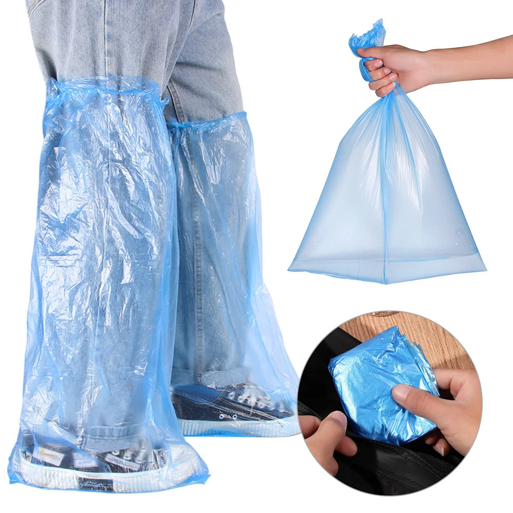1510Pairs Thick HighTop Disposable Waterproof Plastic AntiSlip Rain Shoe Covers Accessories 250528