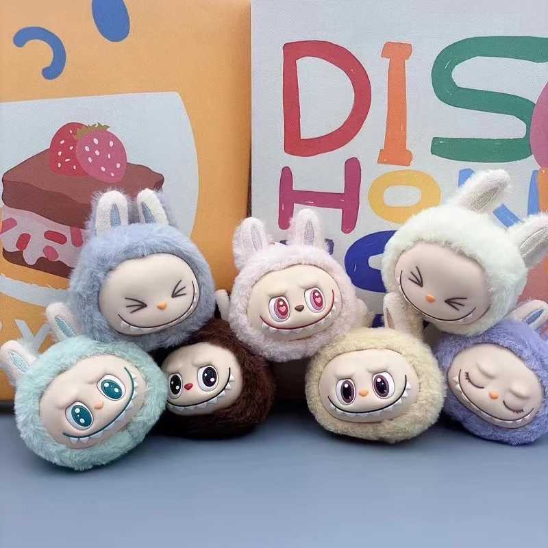 Cute Labubu Second-Generation Small Head Model Plush Keychain Bag Pendant Kawaii Doll Soft Plush Decoration Pendant Toy Gifts Z250607