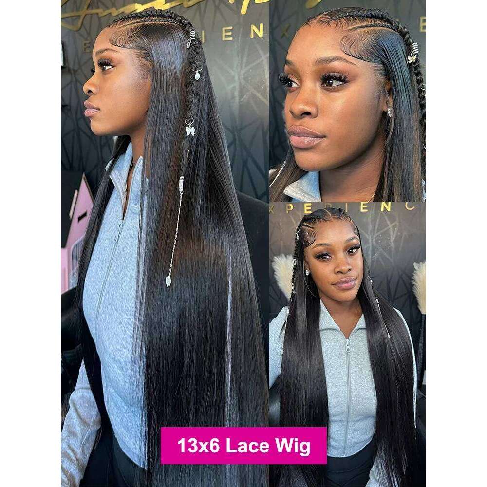 NAMM Luvin 250 300 Density 13x4 13x6 Bone Straight HD Transparent Front Human Hair Wig 30 40 Inch Pre Plucked Lace Frontal Wigs
