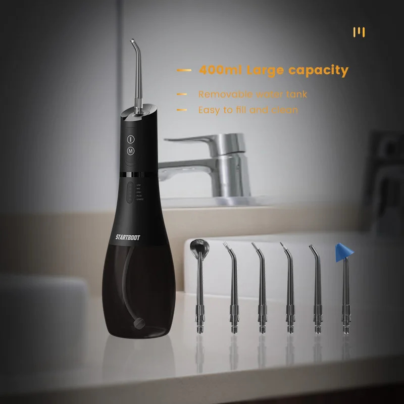 Portable Oral Irrigator 400ML Water Tank 5 Cleaning Modes Mouth Water Flosser IPX7 Waterproof 7 Nozzles USB Charging Dental Care 250605