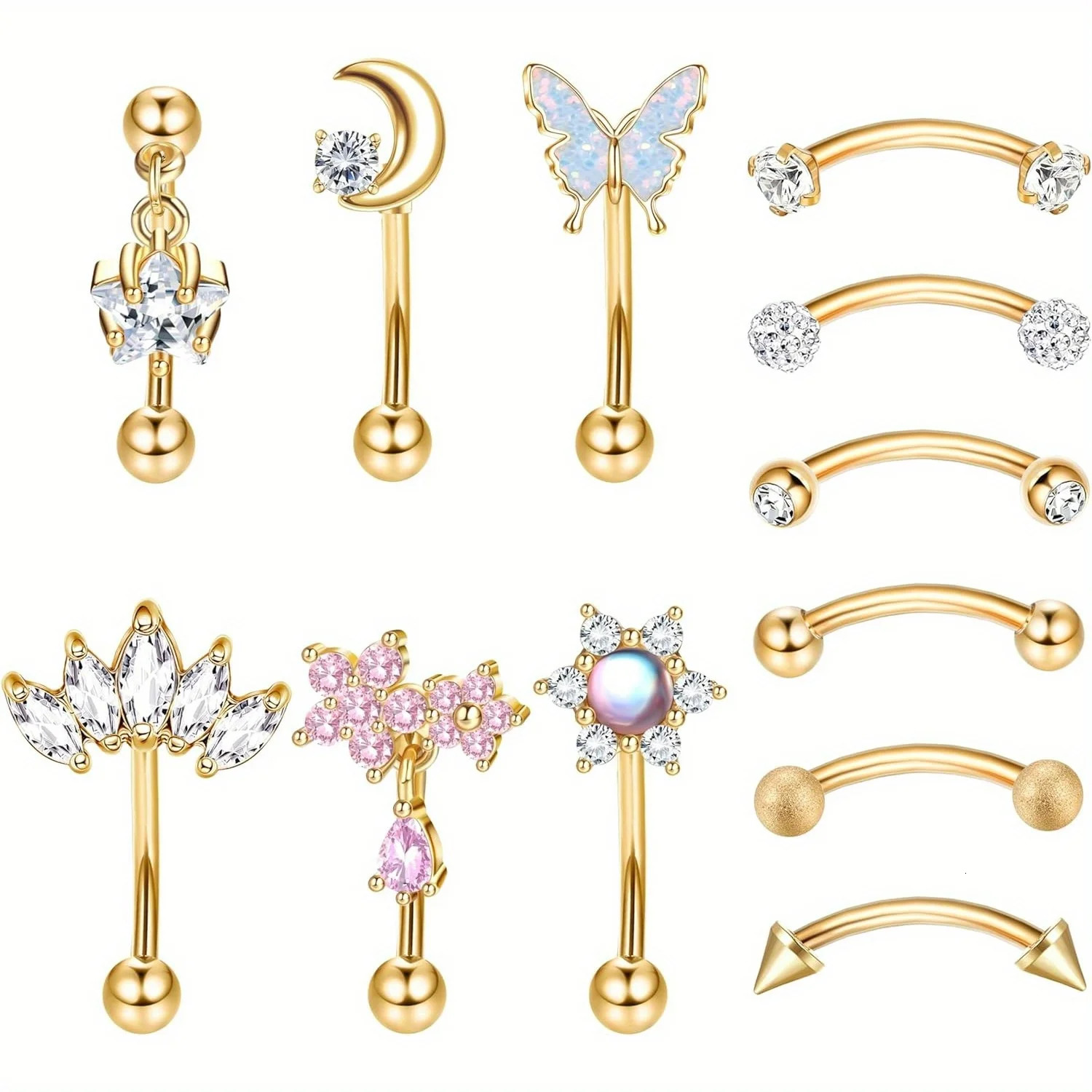 Drperfect 1pc Stainless Steel Rook Piercing Jewelry Lip Ring Cartilage Daith Surface Tragus Eyebrow Rings 250606