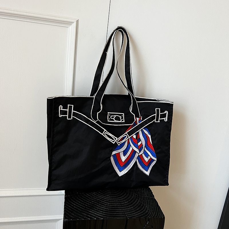 Free shipping designer Bow Embroidery Tote Shoulder Bags Eco-friendly single crossbody square bag high-capacity for women Canvas