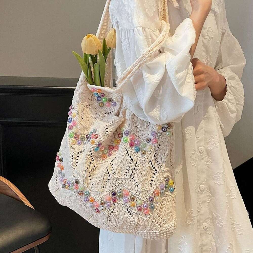 2025 New Woven Women's Shoulder Ins Niche Design Shopping Bag Casual Trend GUHUISHU