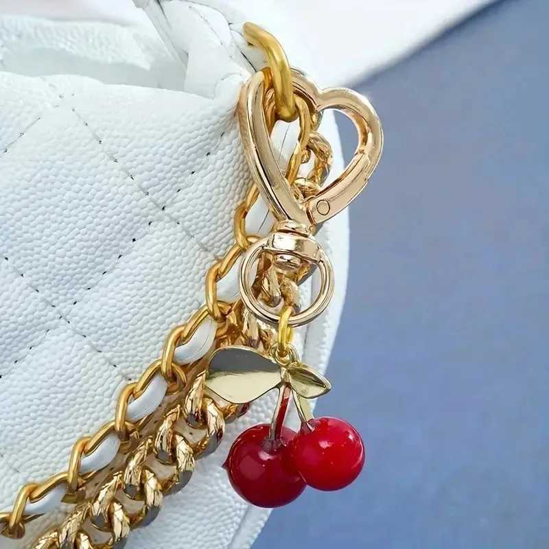 Cherry Blossom Heart-Shaped Bag Charm Durable Lobster Clasp DIY Bag Accessory Perfect Gift for Women Romantic Token of LoveXJ250607