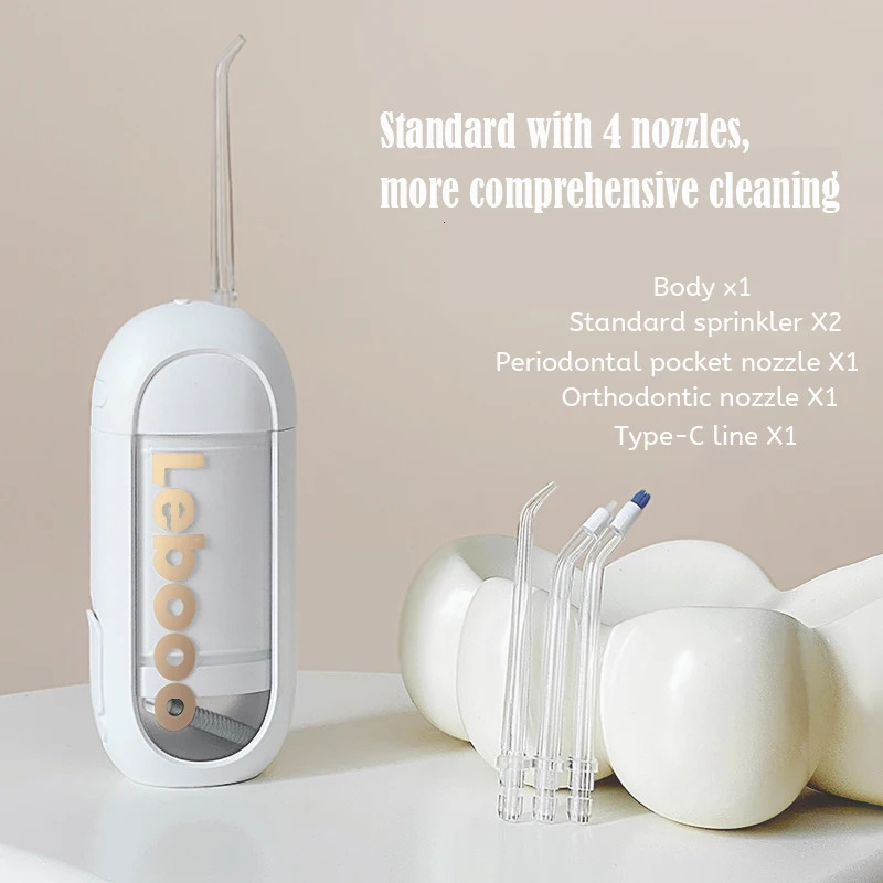 Home Travel Water Flosser Portable Oral Irrigator Water Teeth Cleaner PickThree types of nozzles IPX7 Waterproof 250605